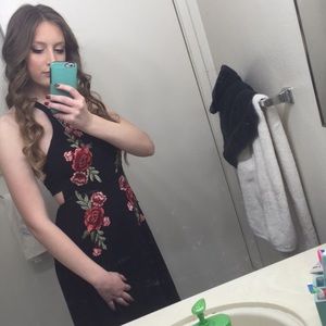 Rose Embroidered Formal Dress